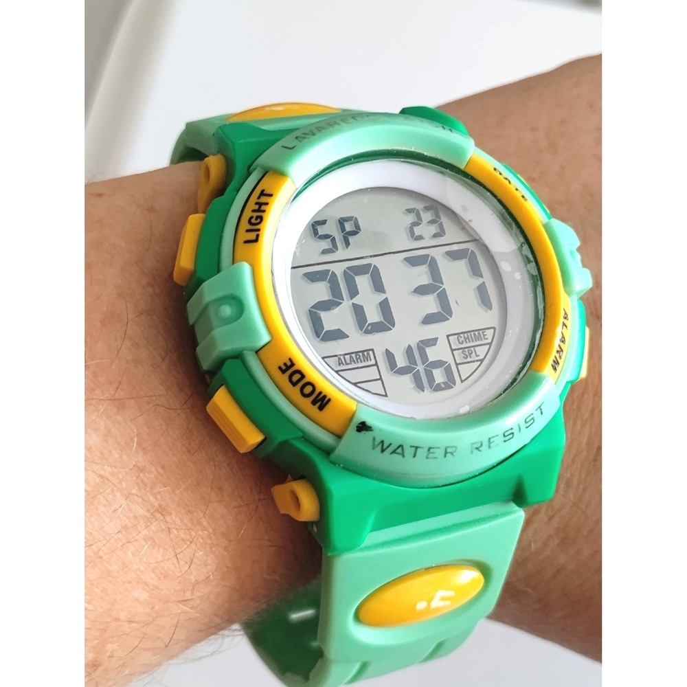 💚Lavaredo Lime Green Yellow Digital Sport Watch Gorpcore Retro Y2K Chunky
